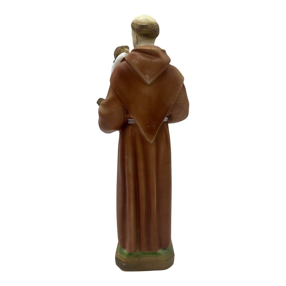 Vintage Saint‎ Anthony Chalkware Statue Painted Figurine 11" Tall 60s 70s - Picture 4 of 6